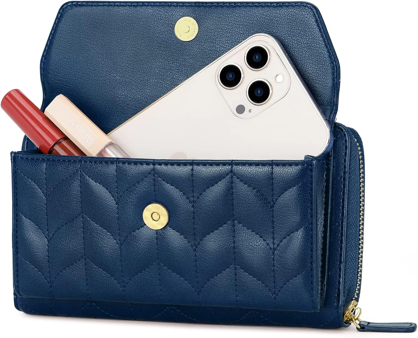 nuoku Womens RFID Wallet Purse Wristlet Crossbody Clutch with Zip Around 2 Strap