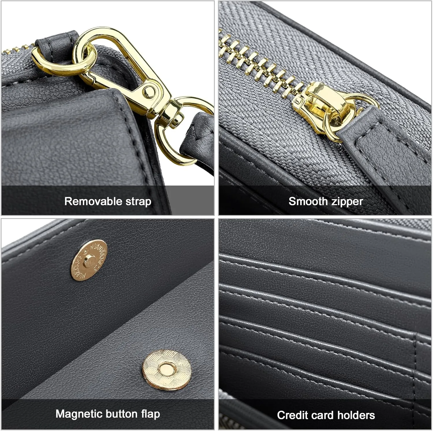 nuoku Women's Small Crossbody Shoulder Bags, Clutch Purses Wristlet Phone Wallet for Women with Credit Card Holder