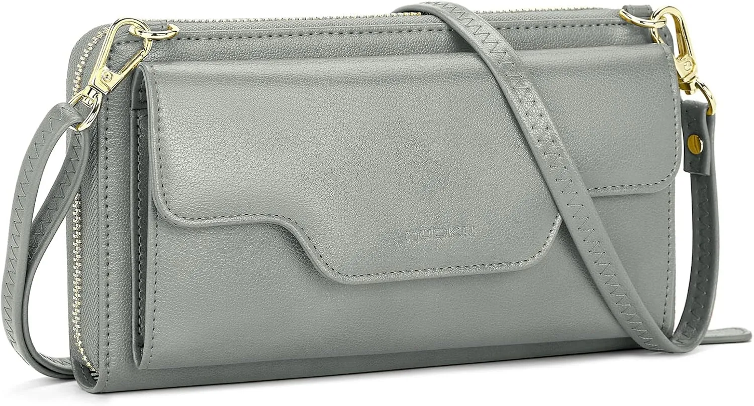 nuoku Women's Small Crossbody Shoulder Bags, Clutch Purses Wristlet Phone Wallet for Women with Credit Card Holder