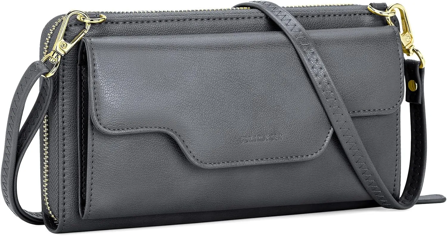 nuoku Women's Small Crossbody Shoulder Bags, Clutch Purses Wristlet Phone Wallet for Women with Credit Card Holder