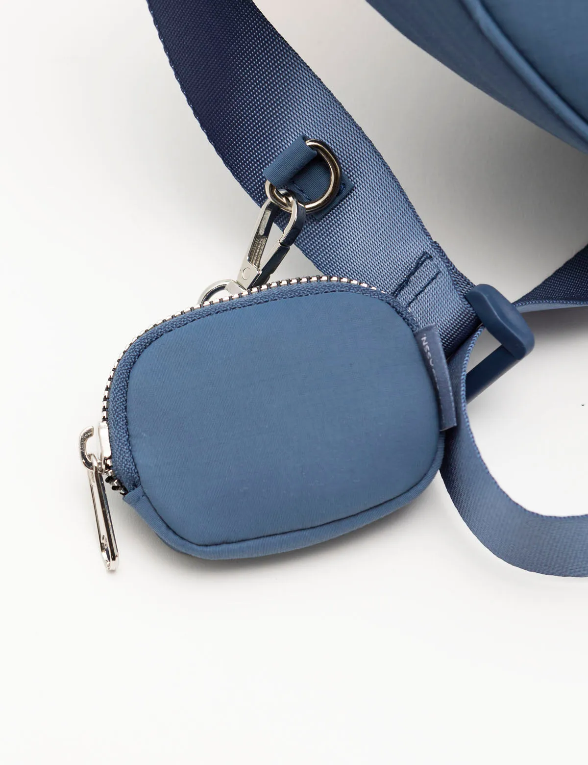 NYLON CRESCENT CROSSBODY BAG WITH ZIPPER POUCH