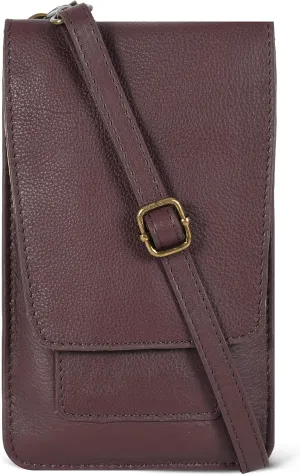 Oak Leathers Small Crossbody Bag For Women - Mini Cell Phone Purse - Crossover Wallet Bag With Adjustable Shoulder Strap