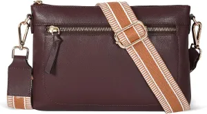 Oak Leathers Small Crossbody Bag For Women With Adjustable, Wide Strap - Real Leather Crossover Shoulder Purse