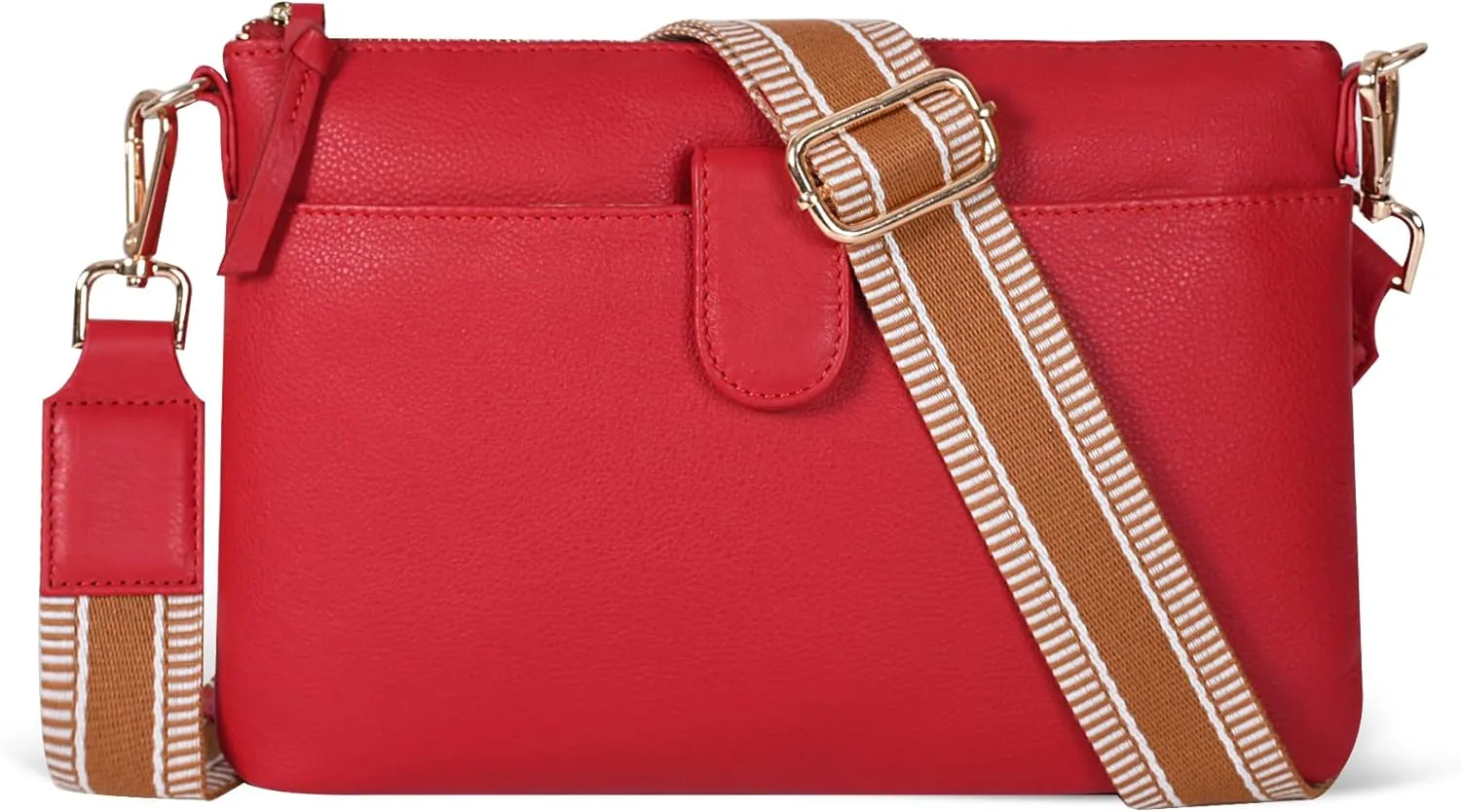 Oak Leathers Small Crossbody Bag For Women With Adjustable, Wide Strap - Real Leather Crossover Shoulder Purse