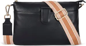 Oak Leathers Small Crossbody Bag For Women With Adjustable, Wide Strap - Real Leather Crossover Shoulder Purse