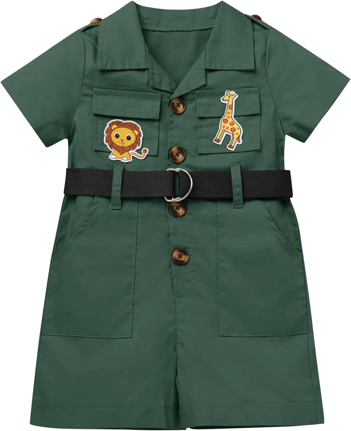 ODASDO Safari Outfit For Baby Girls Boys Birthday Party Cake Smash Toddlers Zookeeper Suit Froest Adventure Explorer Clothes