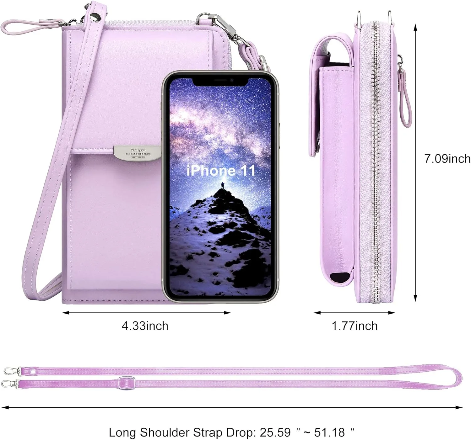 OIDERY Small Crossbody Phone Bags Cellphone Wallet Purse for Women with Credit Card Slots