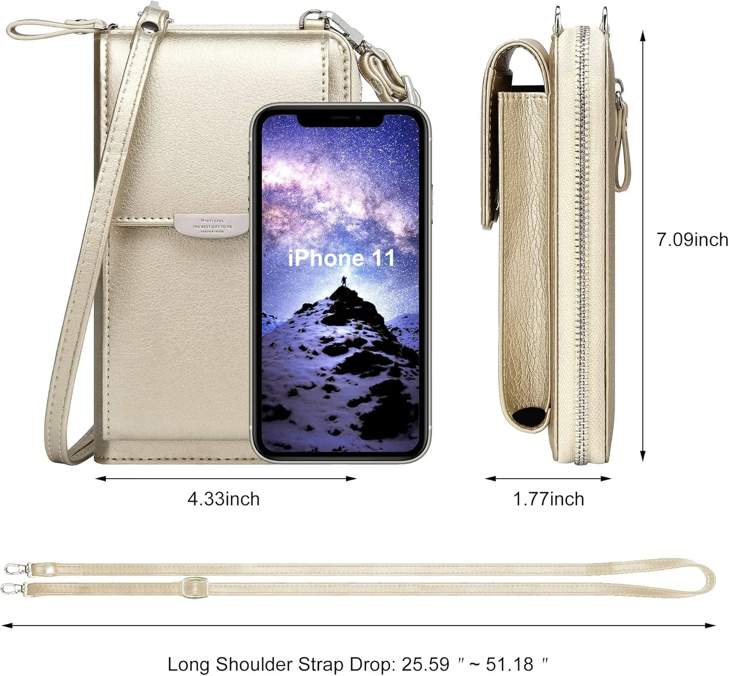 OIDERY Small Crossbody Phone Bags Cellphone Wallet Purse for Women with Credit Card Slots