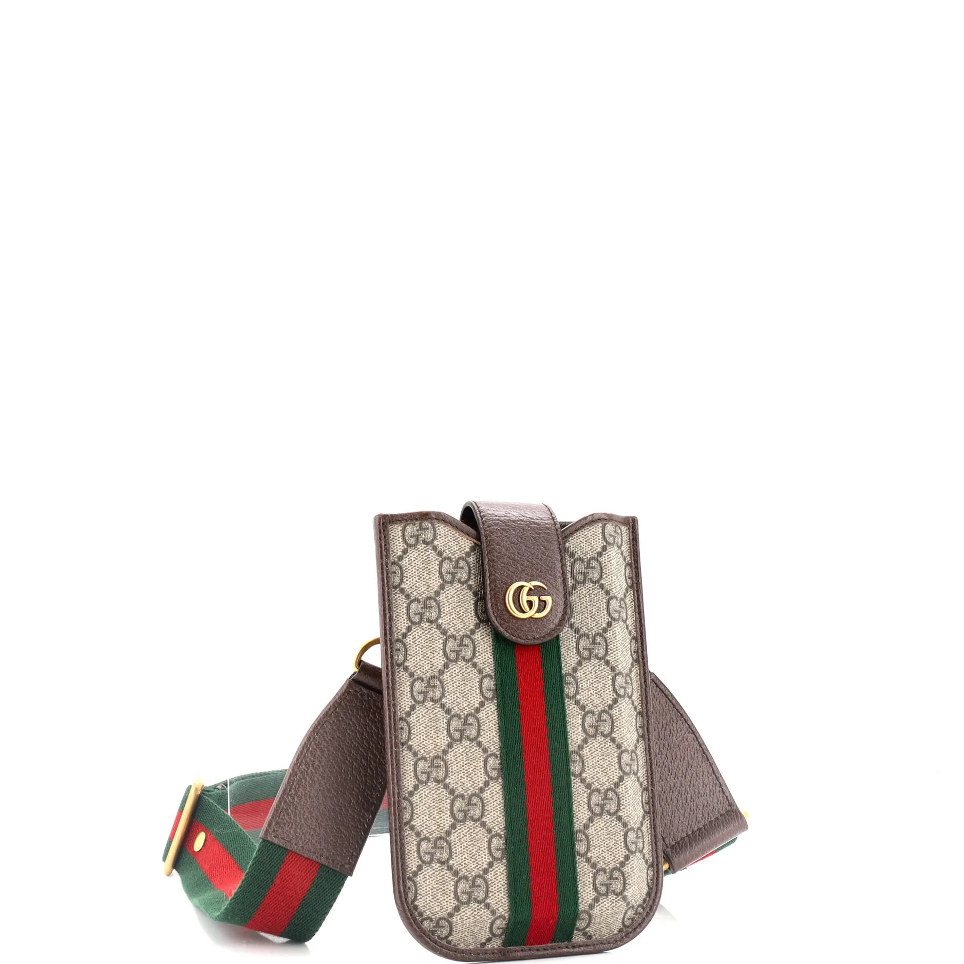 Ophidia Flap Phone Holder Crossbody Bag GG Coated Canvas