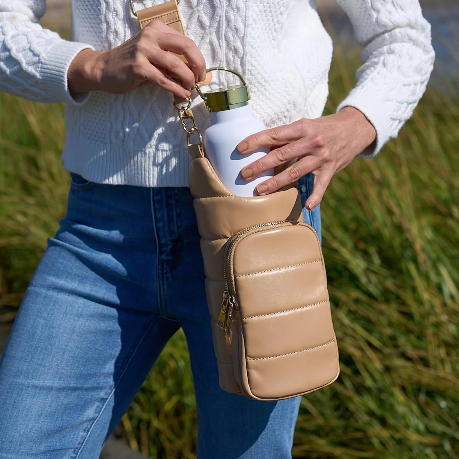 Original HydroBag | Oprah’s Favorite Things 2024 | Vegan Leather Water Bottle Holder w/Strap Bundle