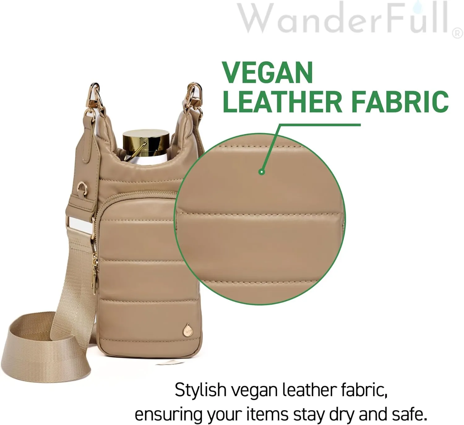 Original HydroBag | Oprah’s Favorite Things 2024 | Vegan Leather Water Bottle Holder w/Strap Bundle