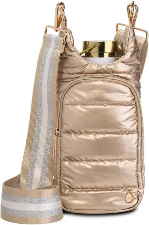 Original HydroBag | Quilted Water Bottle Holder with Strap | Tote Bottle Carrier Crossbody Bag with Pockets