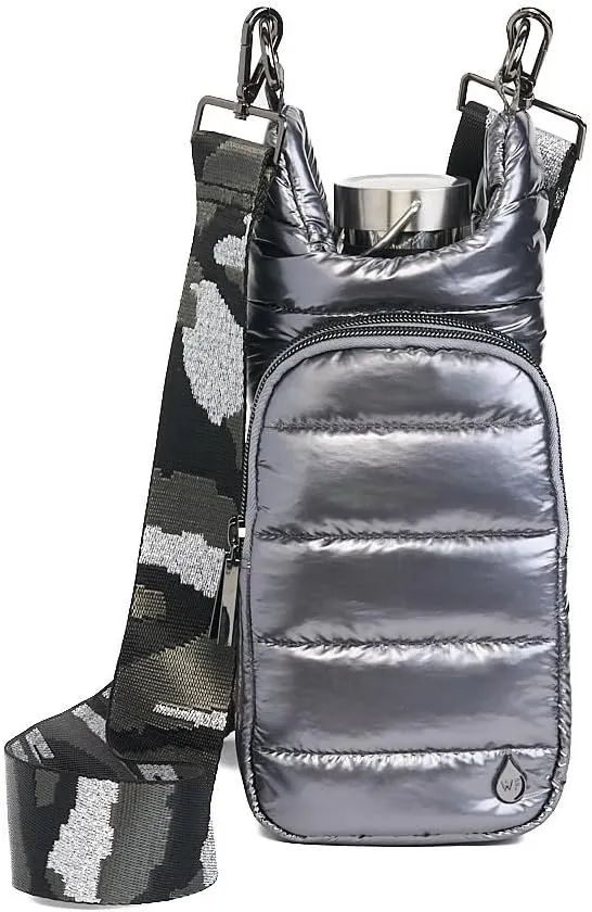 Original HydroBag | Quilted Water Bottle Holder with Strap | Tote Bottle Carrier Crossbody Bag with Pockets