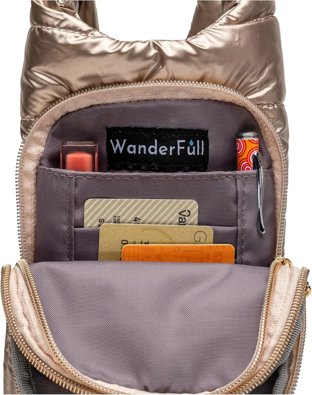Original HydroBag | Quilted Water Bottle Holder with Strap | Tote Bottle Carrier Crossbody Bag with Pockets