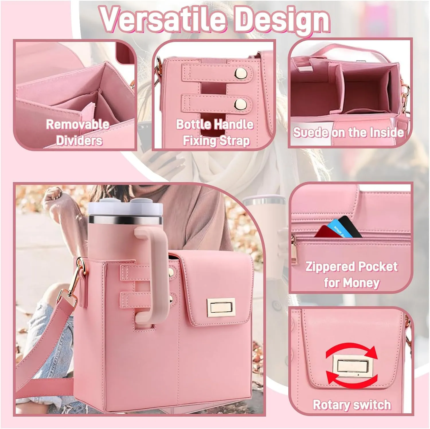 Outdoor Portable Crossbody Water Cup Storage Bag - Crossbody with Water Bottle Holder, Versatile Crossbody Bag