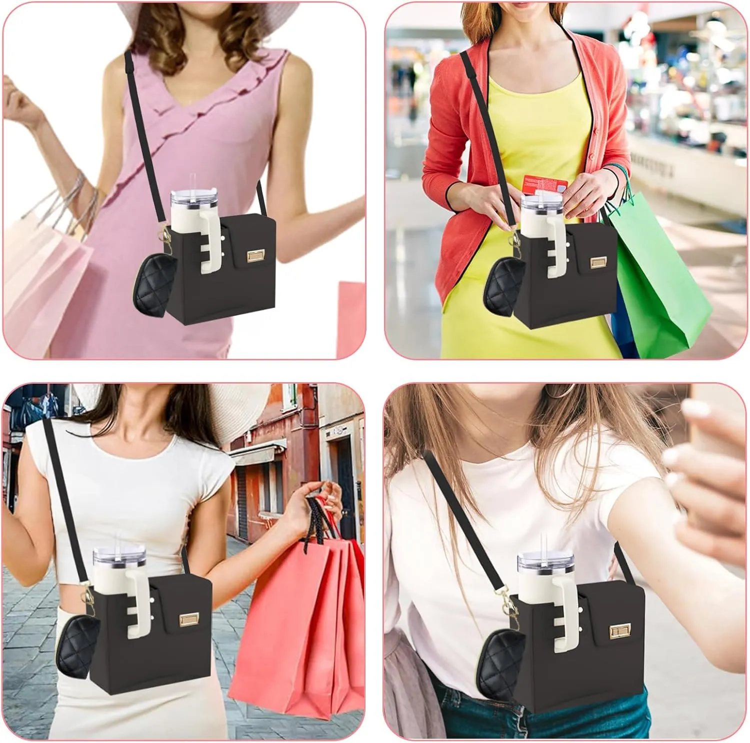 Outdoor Portable Crossbody Water Cup Storage Bag - Crossbody with Water Bottle Holder, Versatile Crossbody Bag