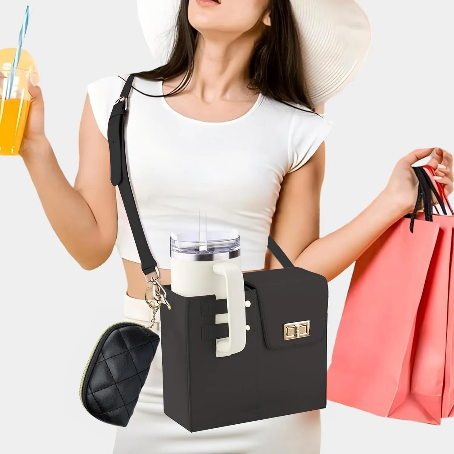 Outdoor Portable Crossbody Water Cup Storage Bag - Crossbody with Water Bottle Holder, Versatile Crossbody Bag