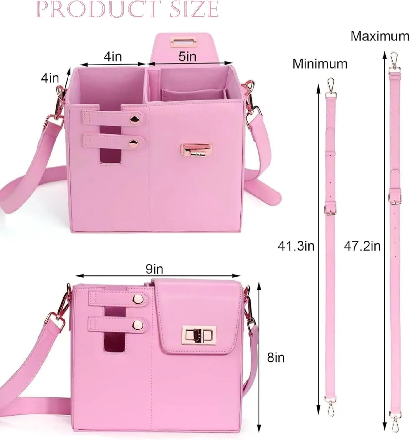 Outdoor Portable Crossbody Water Cup Storage Bag, Leather Water Bottle Holder with Adjustable Shoulder Strap, Black Water Bottle Carrier Bag with Storage Pocket for Women