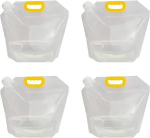 Outdoor Portable Folding Water Tank Container Reinforced Thickened Handle Water Bags No-Leak Freezable BPA Free Food Grade Plastic Storage Jug for Camping Hiking Travel Emergency Survival Kit, 4 Pack