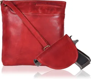 Ozora Multi Pockets Handmade Leather Crossbody Handbags & Sling Bag for Men & Women with Detachable Holster