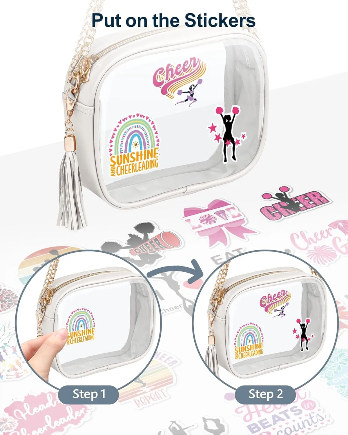 PACKISM Clear Bag for Stadium Events - Cute Clear Purse for Women Crossbody & Adjustable Chain for Sports Games Concerts