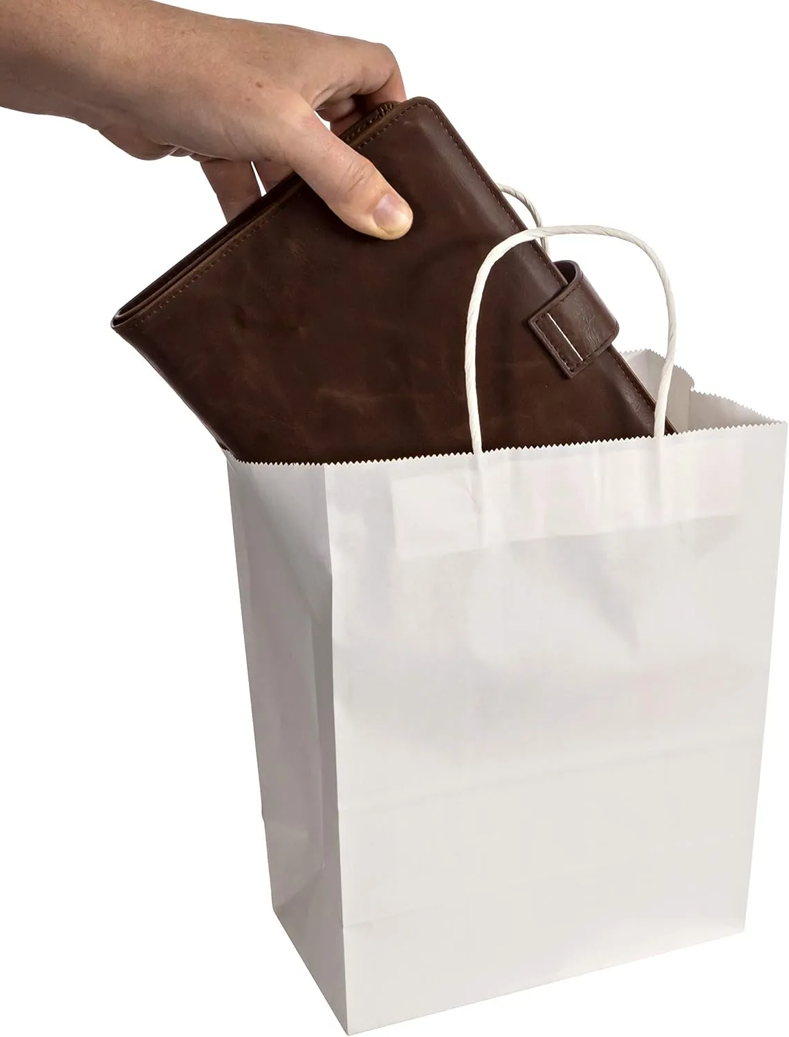 Paper Gift Bags Bulk with Handles 10 X 5 X 13 [100 Bags] Ideal for Shopping, Packaging, Retail, Party, Craft, Gifts, Wedding, Recycled, Business, Goody and Merchandise Bag