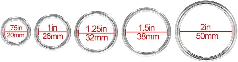 Paracord Planet Welded Steel O-Ring – 3/4 inch, 1 inch, 1 ¼ inch, 1 ½ inch, 2 inch – Multiple Pack Sizing - Webbing, Strapping, Binding