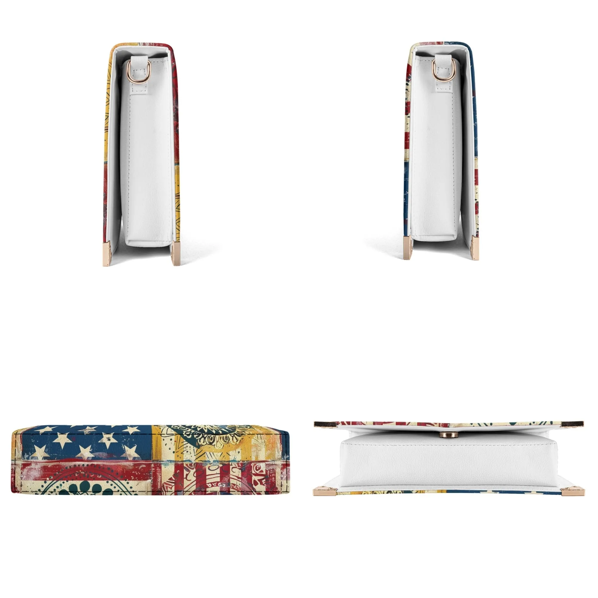 Patchwork Flag Bible Cover Purse – Vintage American Design Crossbody in Red White and Blue