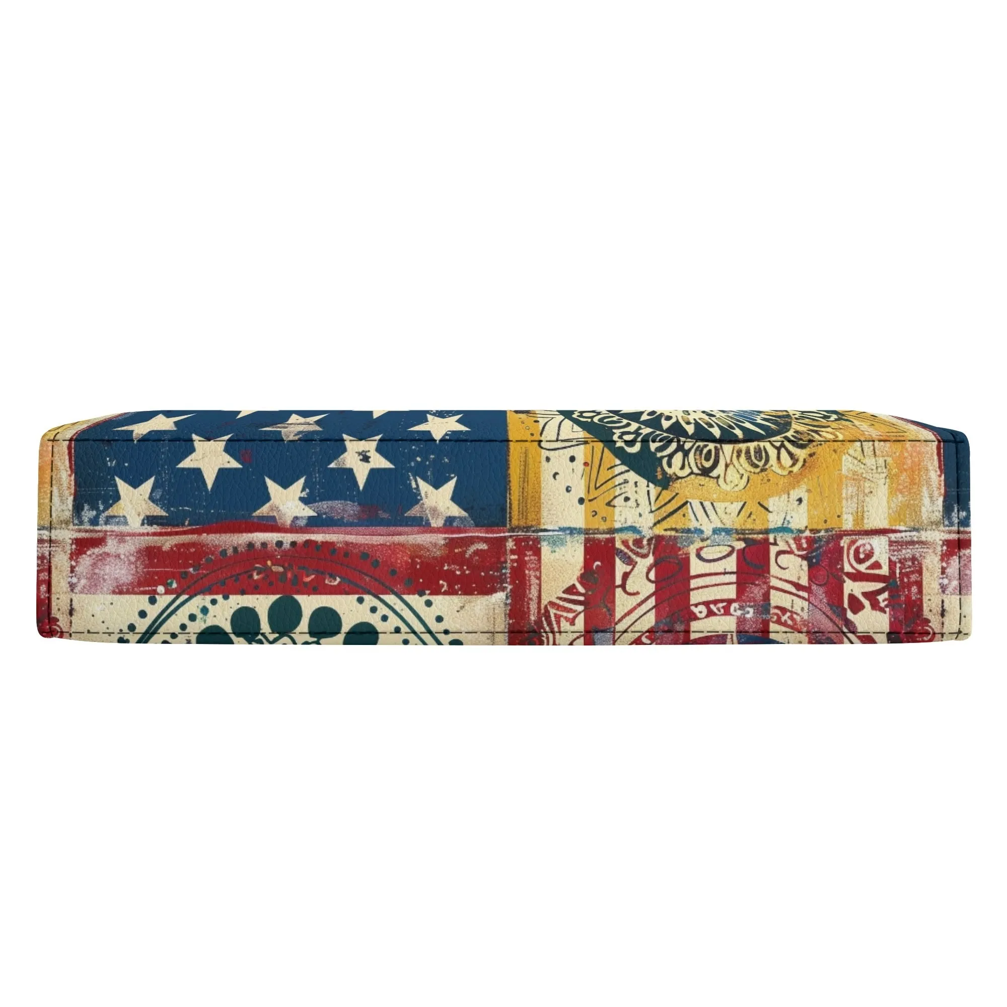 Patchwork Flag Bible Cover Purse – Vintage American Design Crossbody in Red White and Blue