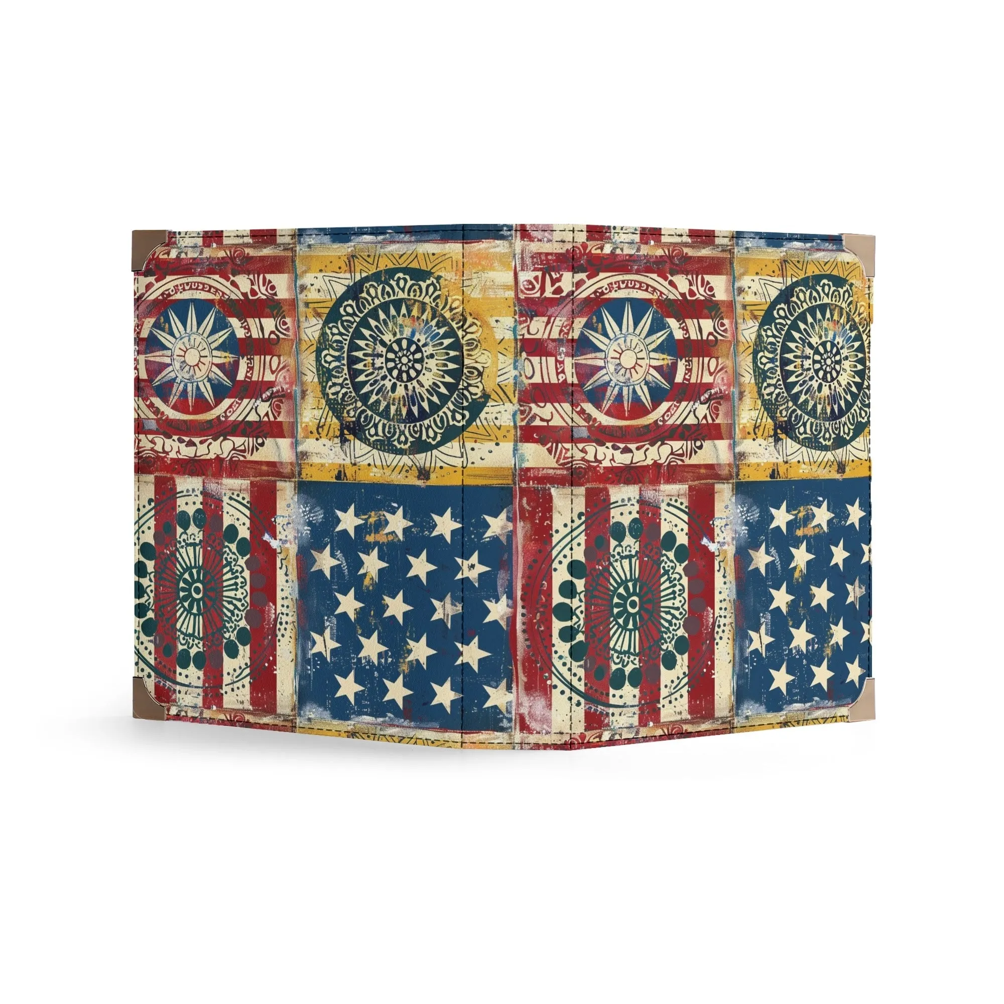 Patchwork Flag Bible Cover Purse – Vintage American Design Crossbody in Red White and Blue