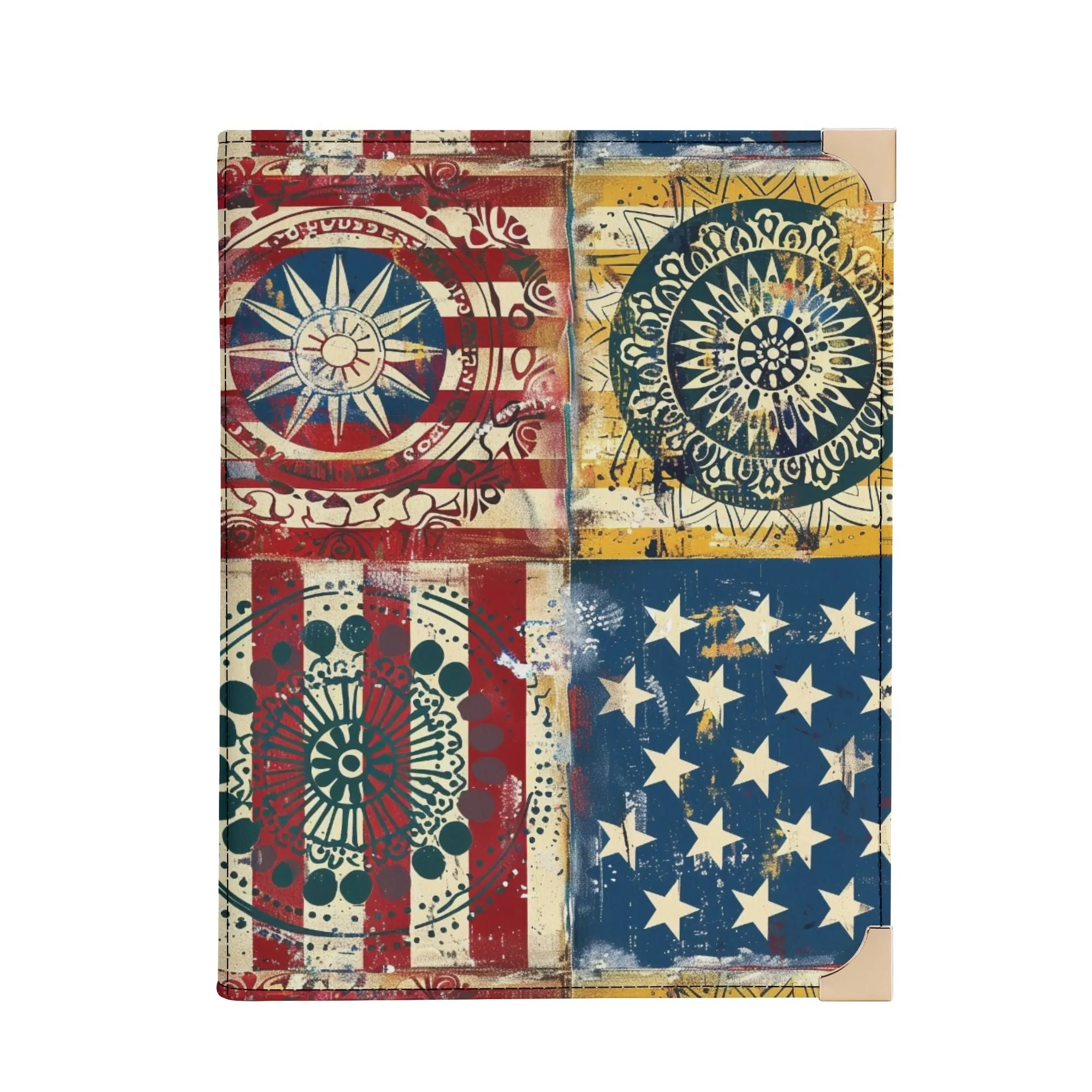 Patchwork Flag Bible Cover Purse – Vintage American Design Crossbody in Red White and Blue