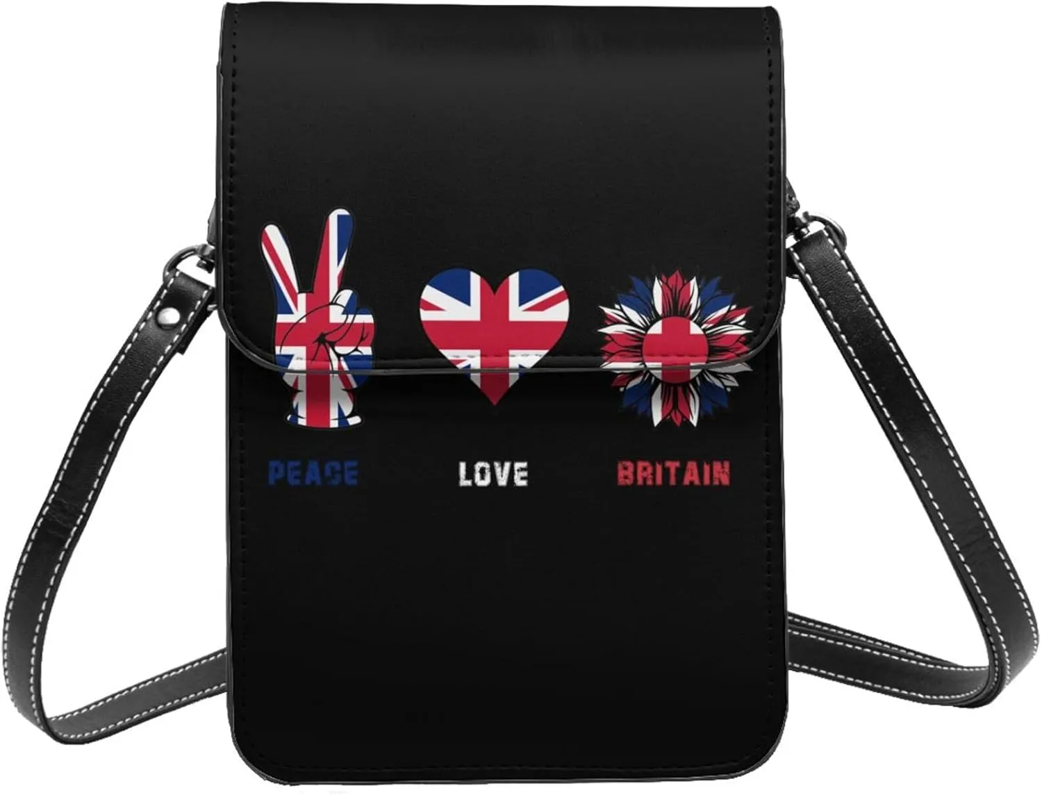 Peace Britain British Flag Small Crossbody Bag Is A Shoulder Bag Designed For Women And Girls Cell Phone Crossbody Wallet Purses With Card Slots Adjustable Strap