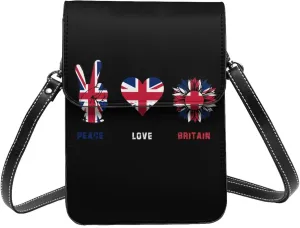 Peace Britain British Flag Small Crossbody Bag Is A Shoulder Bag Designed For Women And Girls Cell Phone Crossbody Wallet Purses With Card Slots Adjustable Strap
