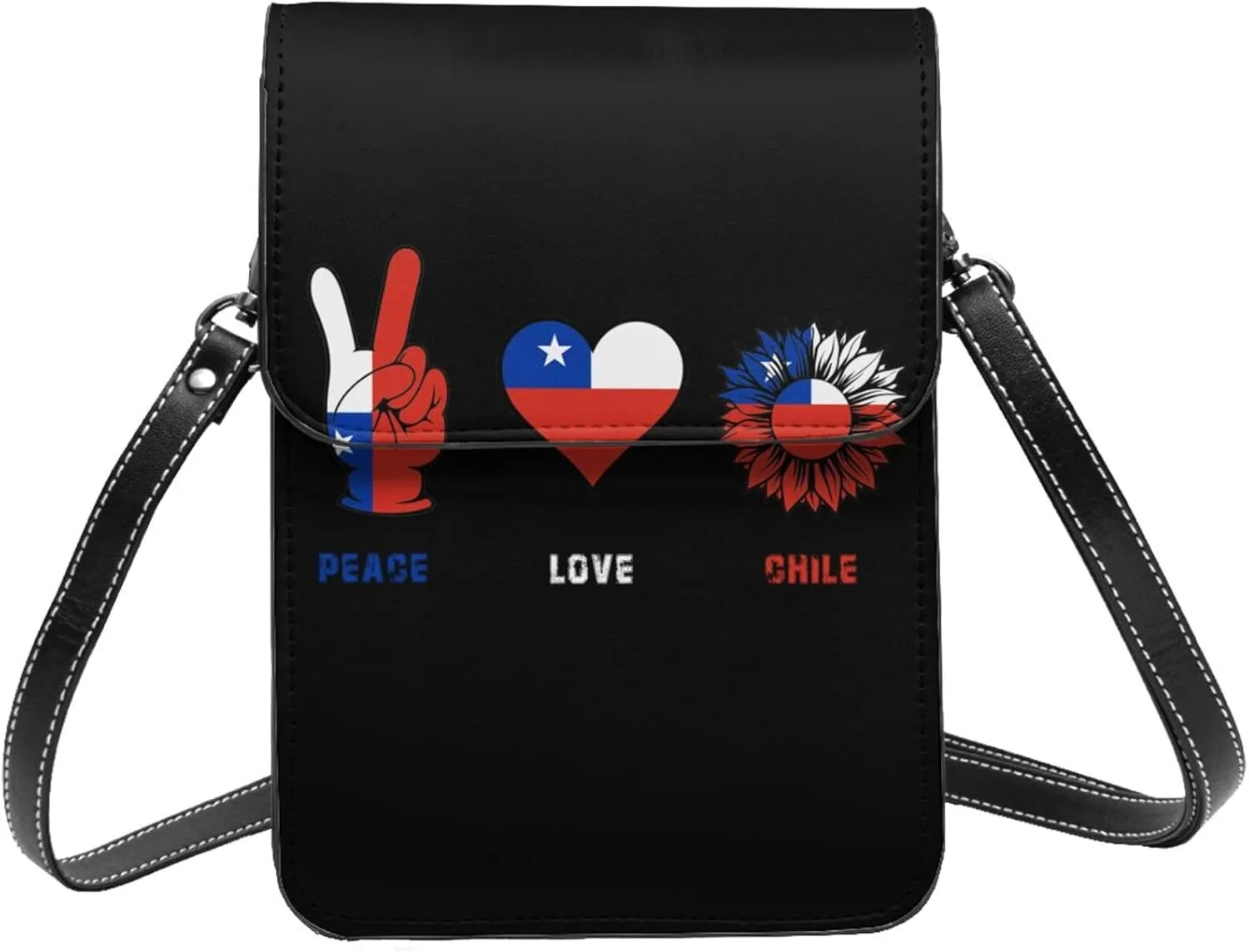 Peace Chile Chilean Flag Small Crossbody Bag Is A Shoulder Bag Designed For Women And Girls Cell Phone Crossbody Wallet Purses With Card Slots Adjustable Strap