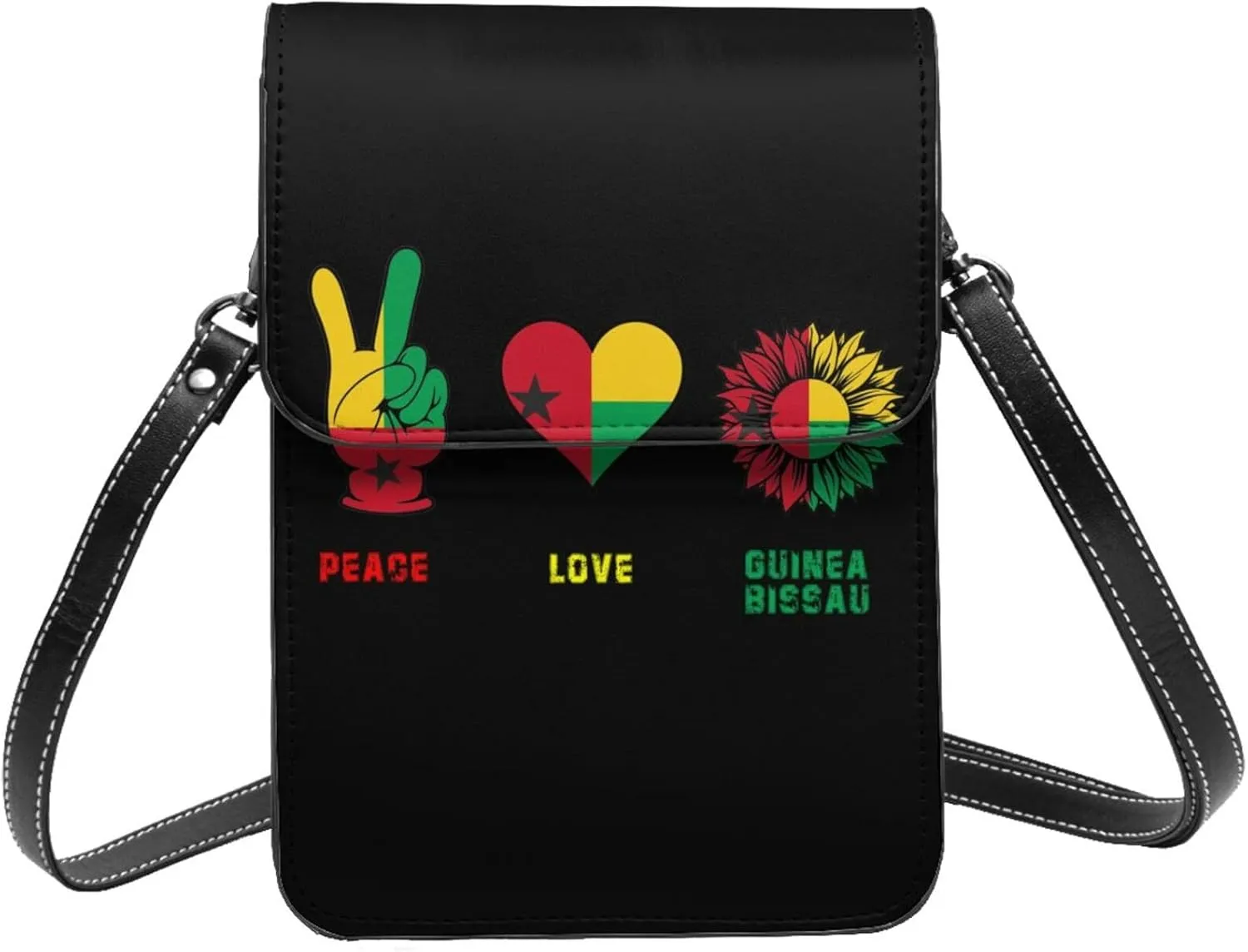 Peace Guinea Bissau Flag Small Crossbody Bag Is A Shoulder Bag Designed For Women And Girls Cell Phone Crossbody Wallet Purses With Card Slots Adjustable Strap