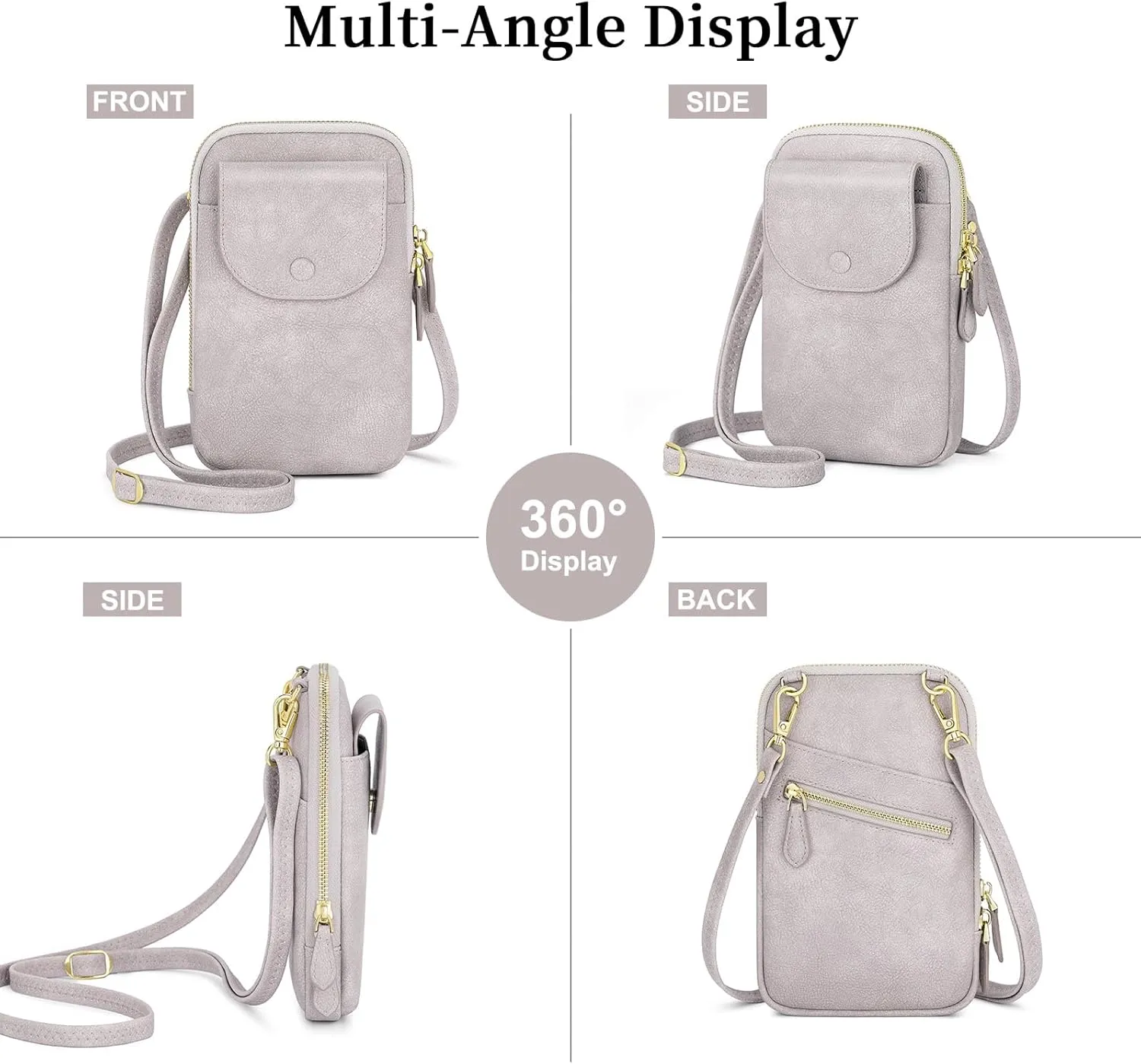 Peacocktion Small Crossbody Bags for Women, Cell Phone Bag Wallet Purses with Card Slots Adjustable Strap Zipper