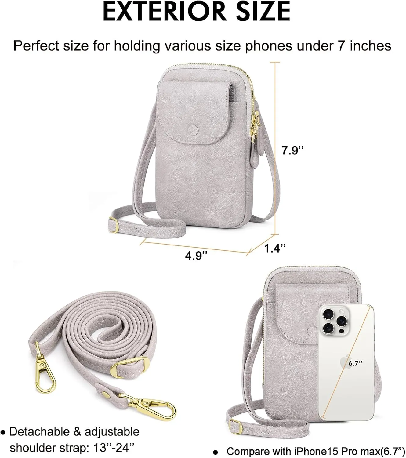 Peacocktion Small Crossbody Bags for Women, Cell Phone Bag Wallet Purses with Card Slots Adjustable Strap Zipper