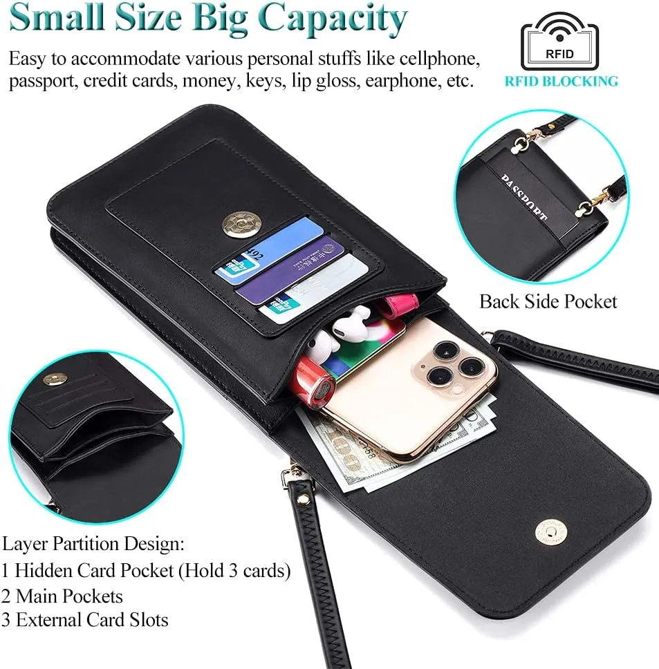 Peacocktion Small Crossbody Bags for Women, Travel Cell Phone Cross Body Purses with Card Slots