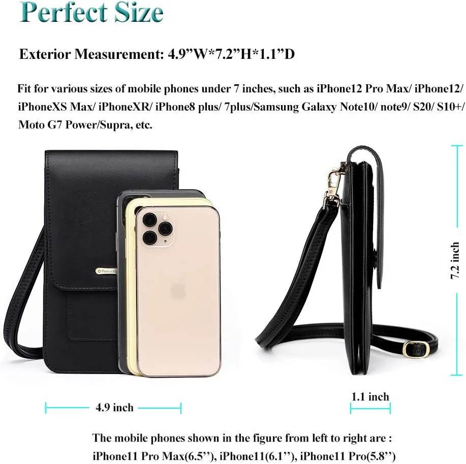 Peacocktion Small Crossbody Bags for Women, Travel Cell Phone Cross Body Purses with Card Slots