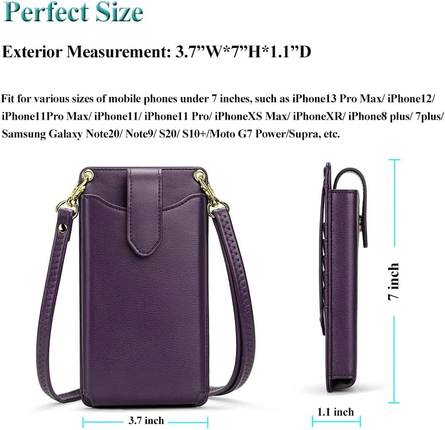 Peacocktion Small Crossbody Cell Phone Purse for Women, Lightweight Mini Small Crossbody Bags for Women with Card Slots
