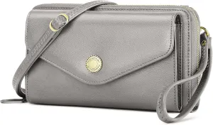 Peacocktion Wallet for Women, Travel Crossbody Bags for Women, Wristlet Purses for Womens with Phone Pocket Zipper