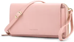 Peacocktion Women Wallet Purse Card Holder with RFID, Large Capacity Crossbody Wristlet Clutch 2 Straps