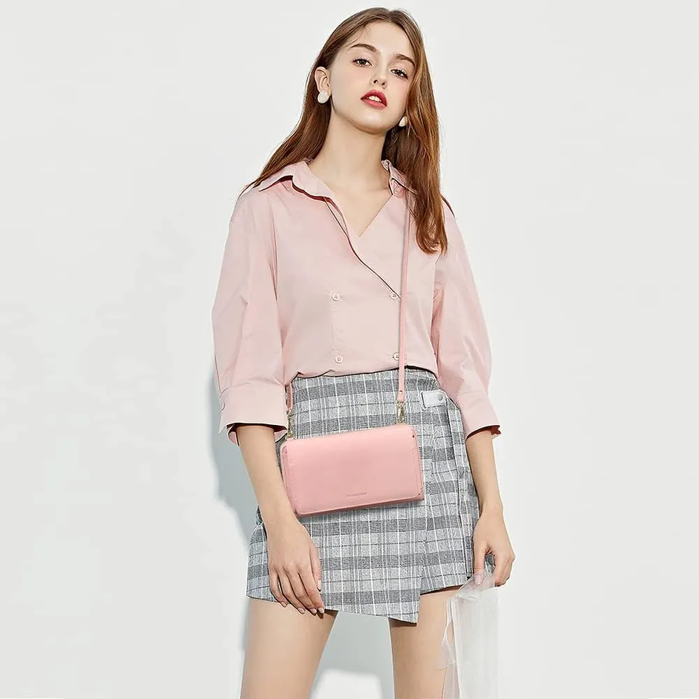 Peacocktion Women Wallet Purse Card Holder with RFID, Large Capacity Crossbody Wristlet Clutch 2 Straps