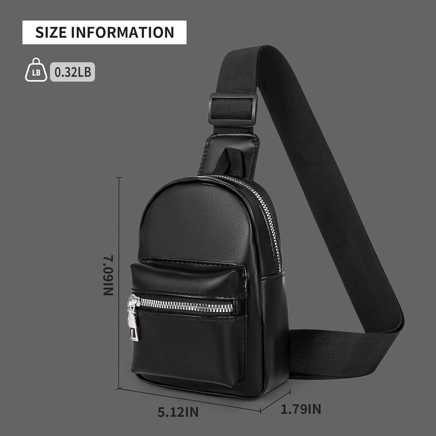 Peicees Mini Leather Sling Bag for Men Women Travel Daily Crossbody Bag Phone Holder