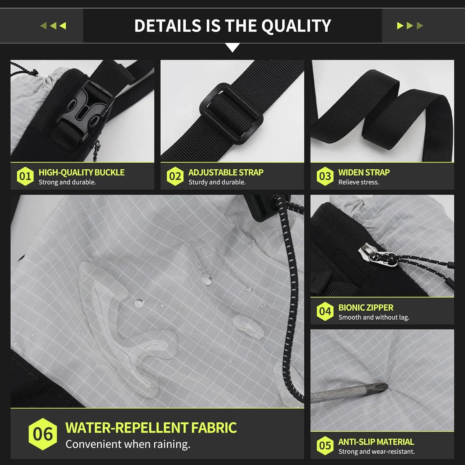 Peicees Water Bottle Carrier Bag with Phone Pocket and Anti-theft Back Pocket, Water Bottle Holder with Adjustable Shoulder and Handheld Strap, Purple