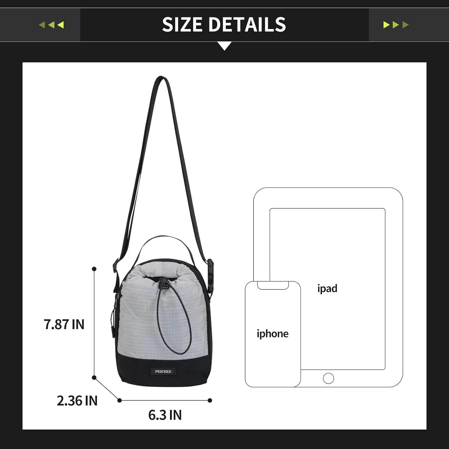 Peicees Water Bottle Carrier Bag with Phone Pocket and Anti-theft Back Pocket, Water Bottle Holder with Adjustable Shoulder and Handheld Strap, Purple