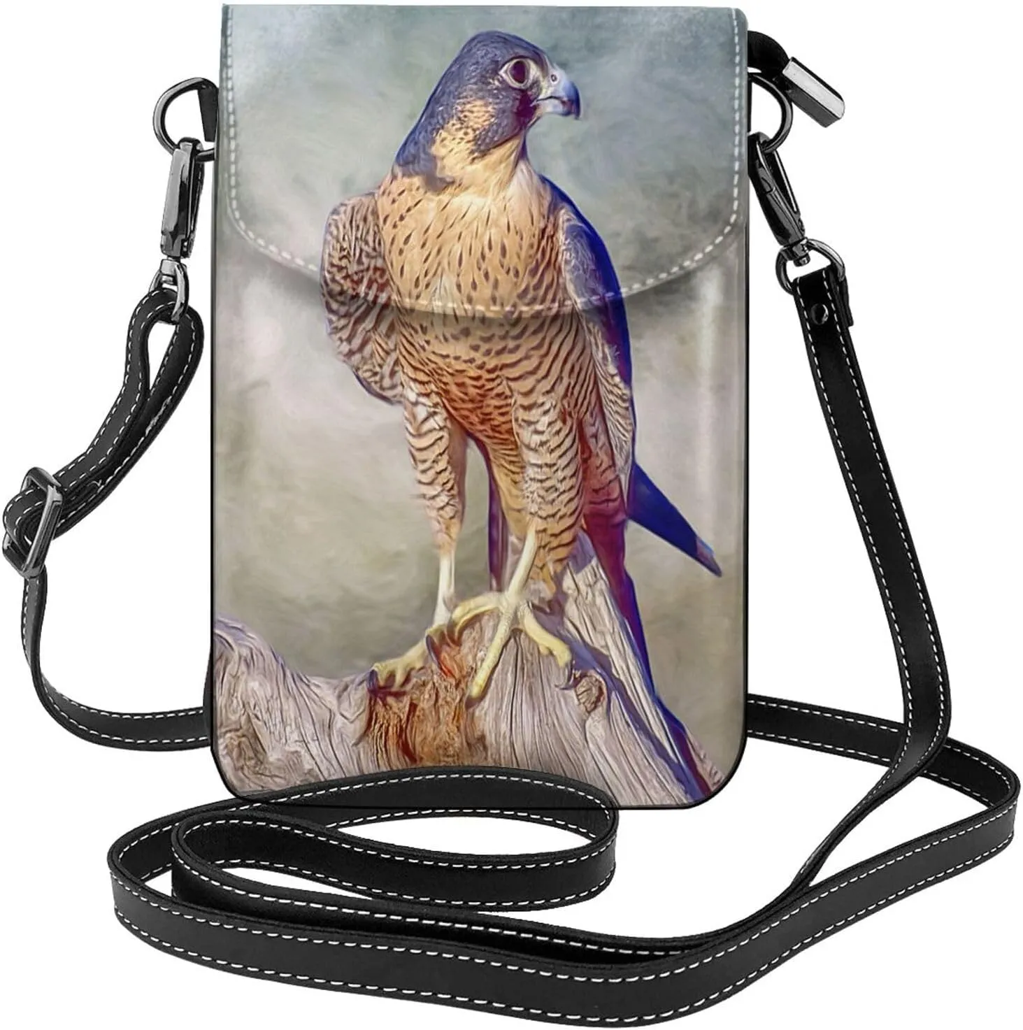 Peregrine Falcon Falco Women Leather Crossbody Bag Small Cell Phone Purse Card Holder Wallet