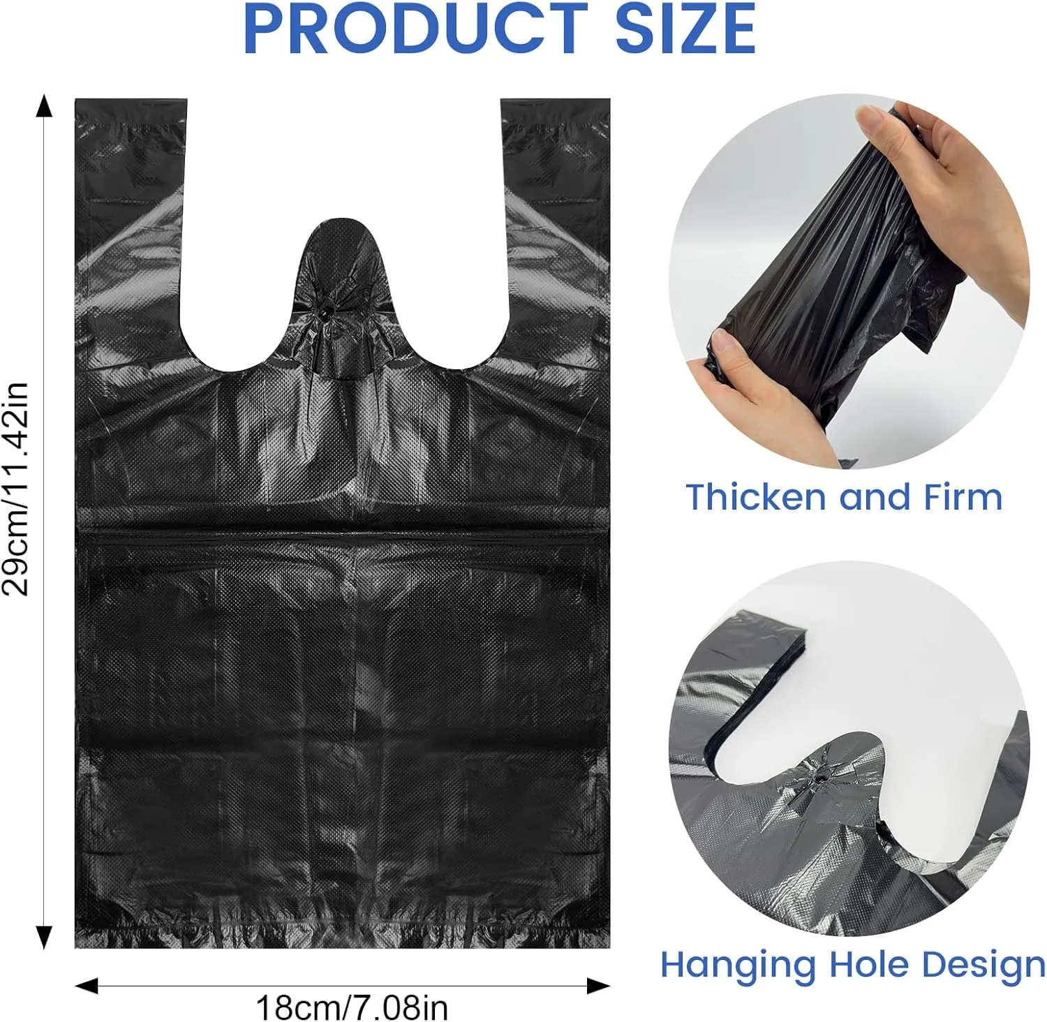 Personal Disposal Bags, Sanitary Napkin Bags Black Little Waste Bags, 400 Pack, Plastic Trash Bags with Handles for Feminine Tampons Hygiene Products