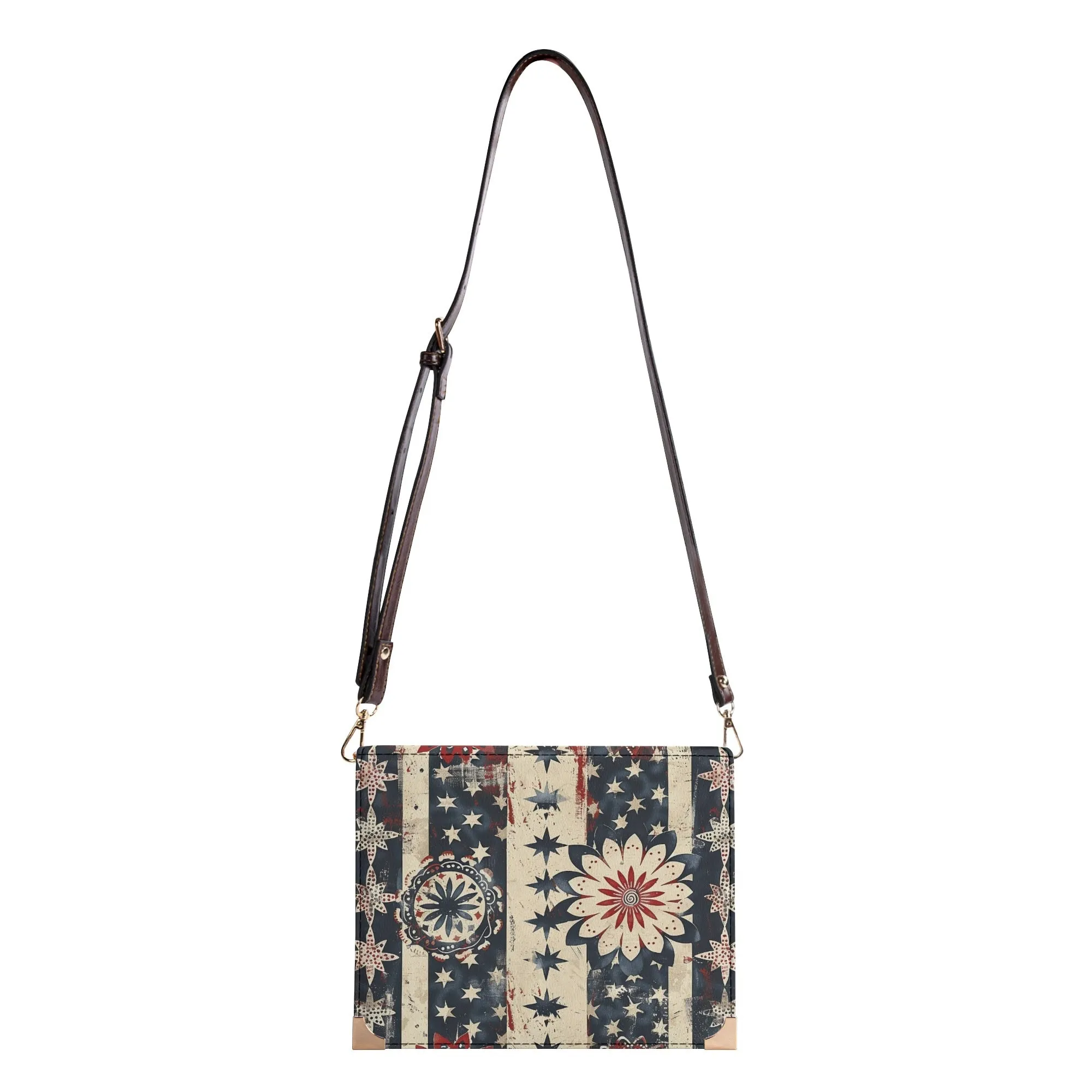 Personalized Bible Handbag Book Cover Crossbody Shoulder Bag for Literary Lovers in Red White and Blue
