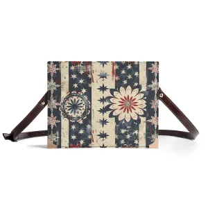 Personalized Bible Handbag Book Cover Crossbody Shoulder Bag for Literary Lovers in Red White and Blue